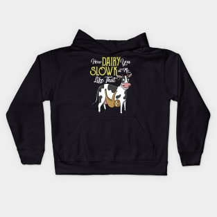 Cute Funny Dairy Cow Slow Sloth Pun Farmer Kids Gift Kids Hoodie